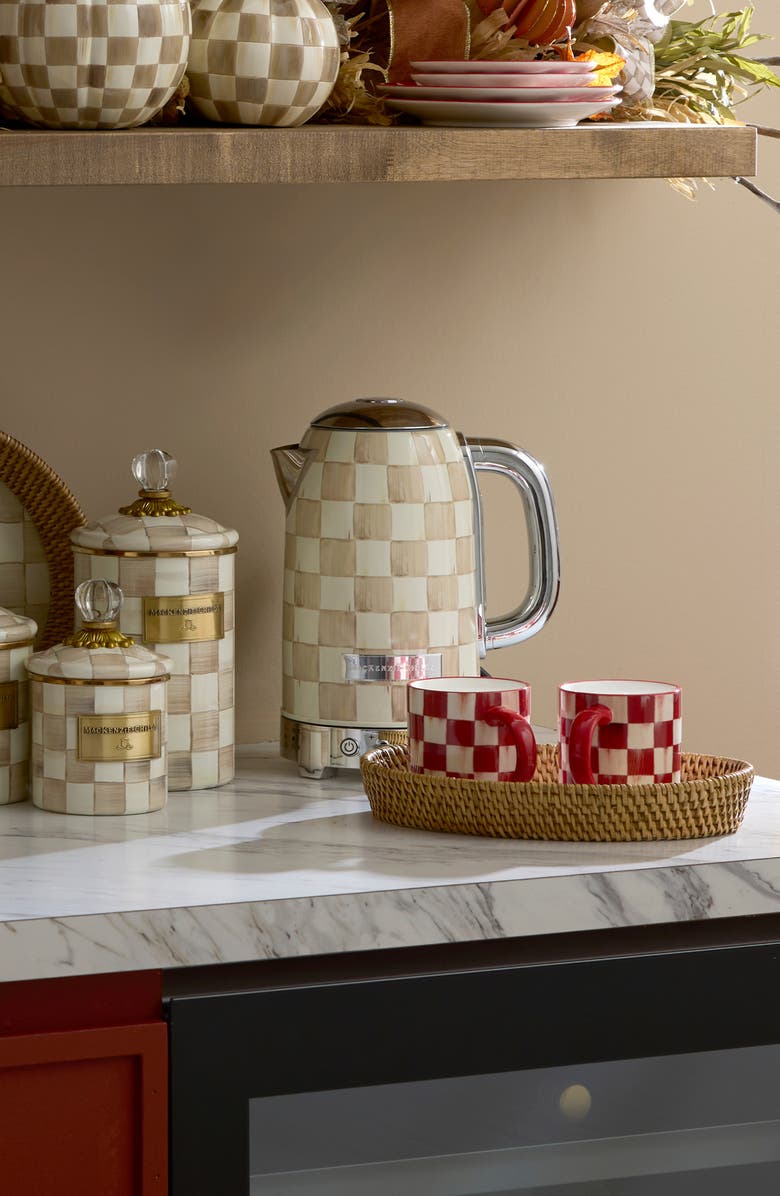 MACKENZIE CHILDS Mocha Check Electric Kettle, Alternate, color, Mocha