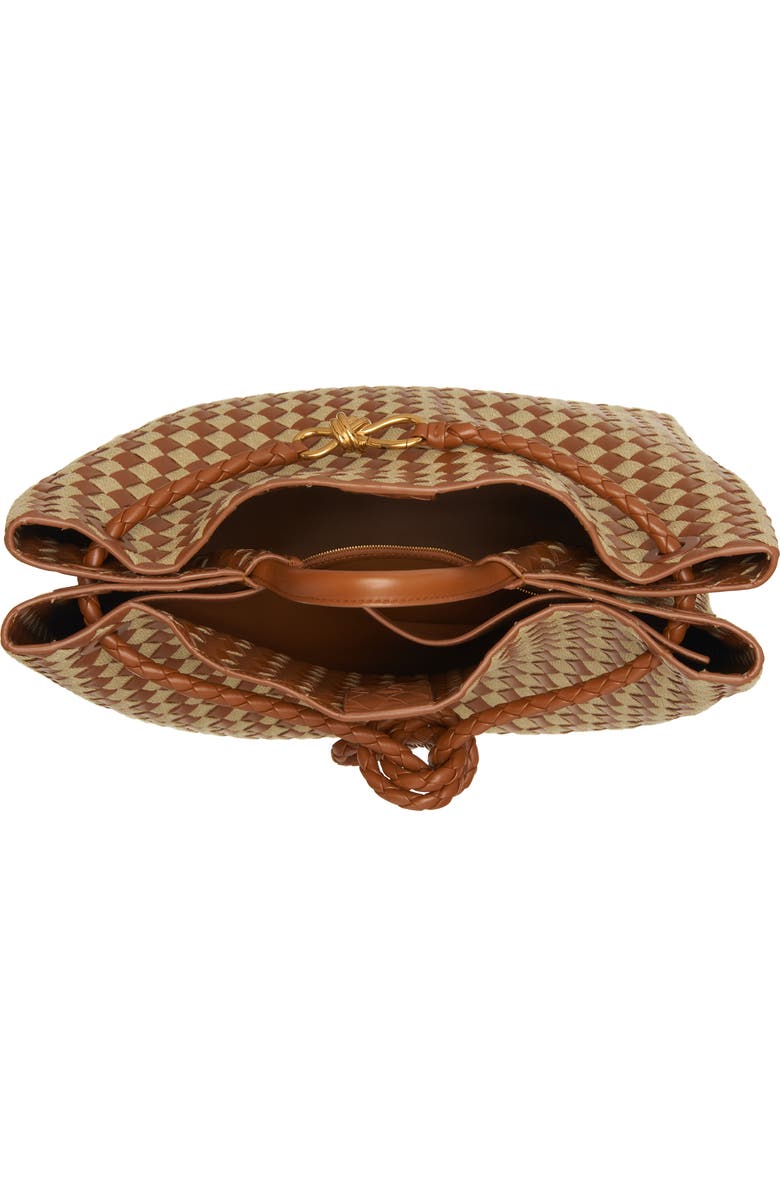 Bottega Veneta Large Andiamo Intrecciato Rope & Leather Handbag, Alternate, color, Cognac