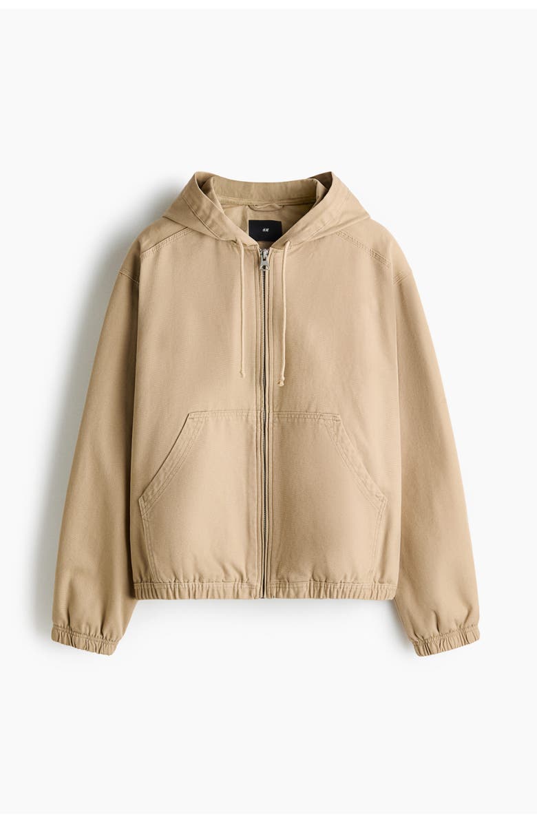 H&M Hooded Workwear Jacket, Main, color, Beige