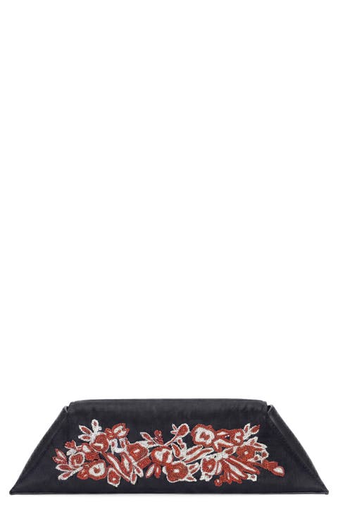 Diana Floral Leather Clutch