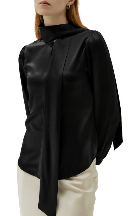 Women's Bow-tie Neck Silk Blouse