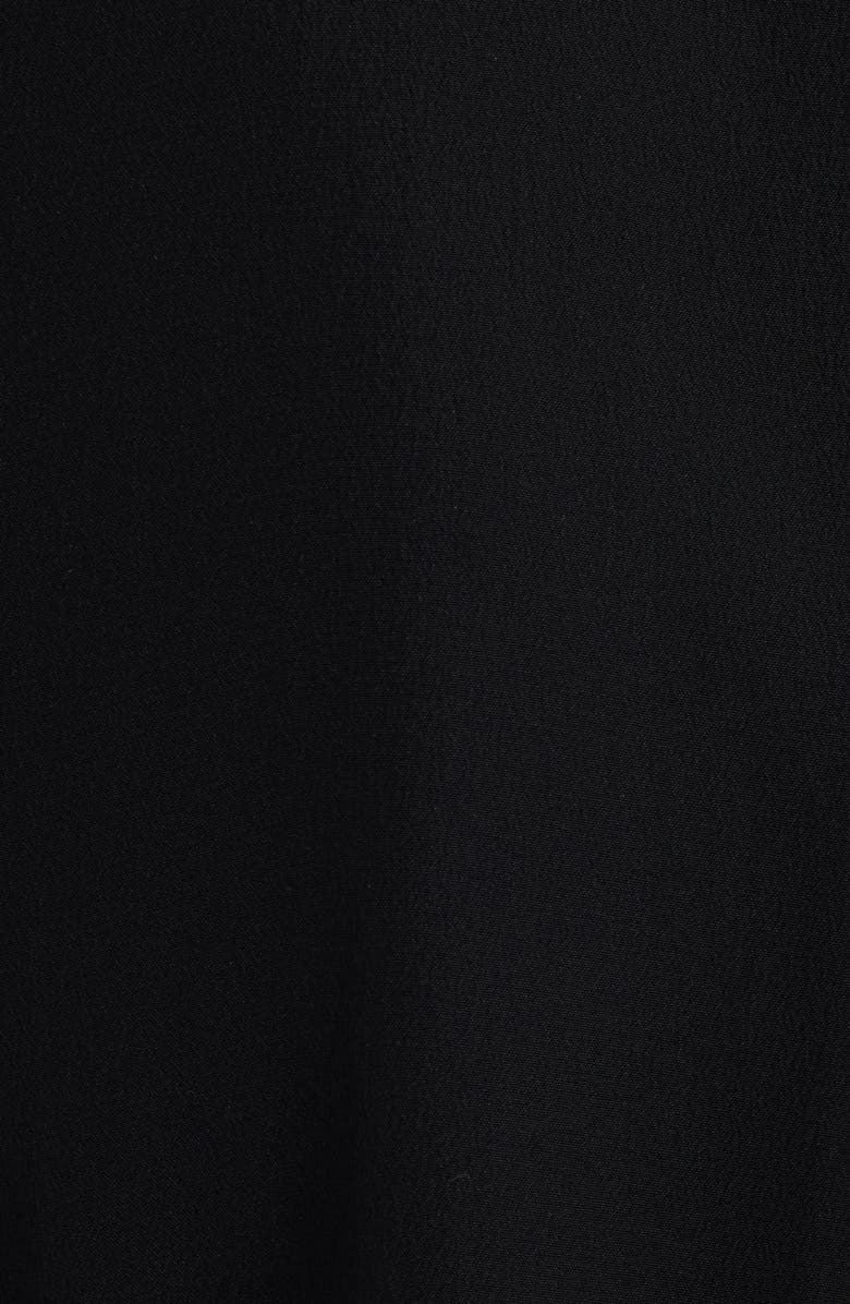 Givenchy Boxy Fit Pleated Plastron Silk Button-Up Shirt, Alternate, color, Black