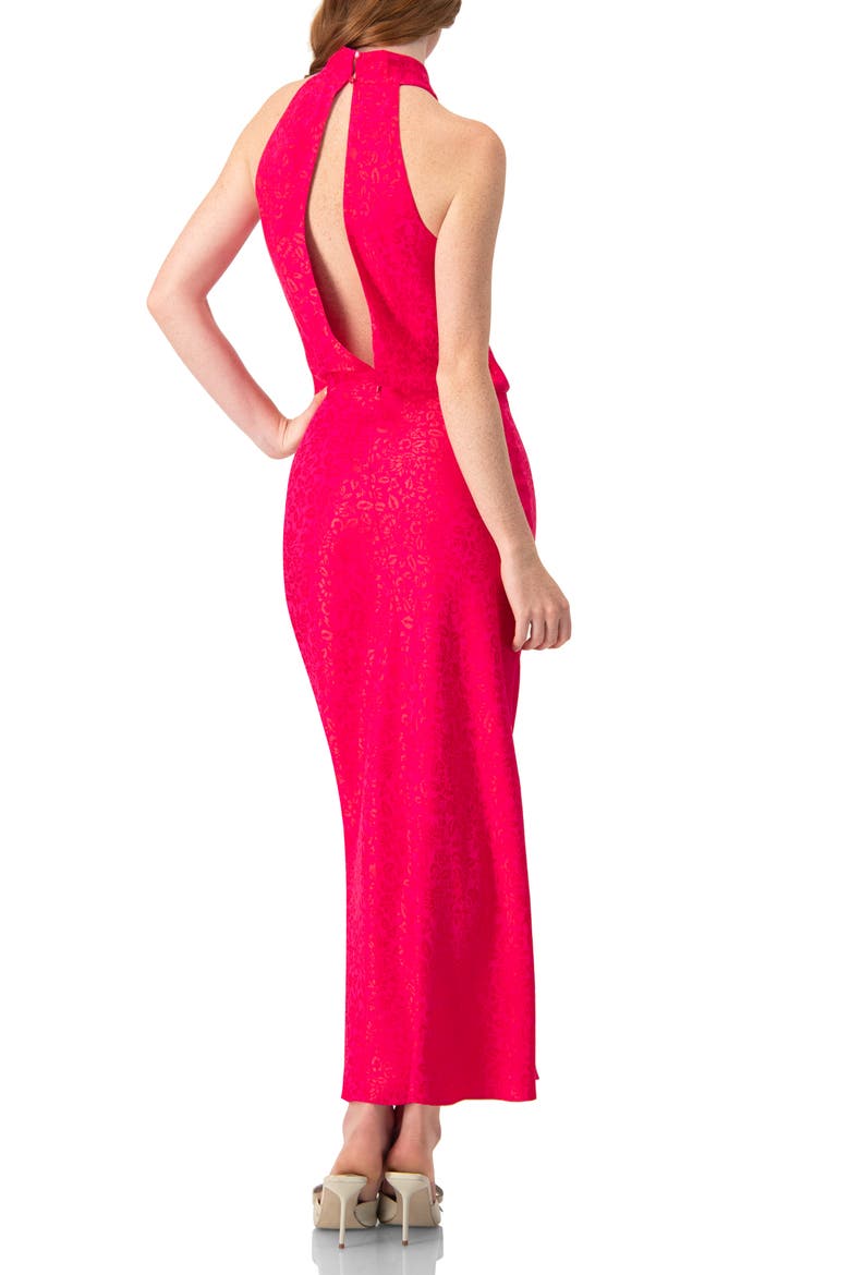 Halter Neck Sleeveless Maxi Dress, Alternate, color, Pink