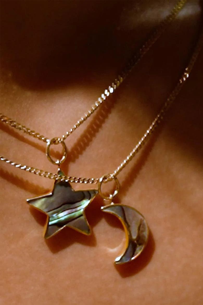 Necklace with Paua Star, Alternate, color, Green