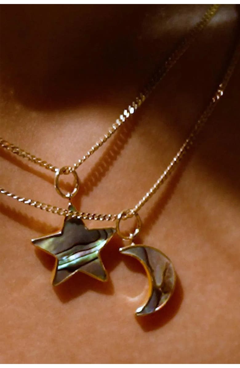 Freya Rose Necklace with Paua Star, Alternate, color, Green