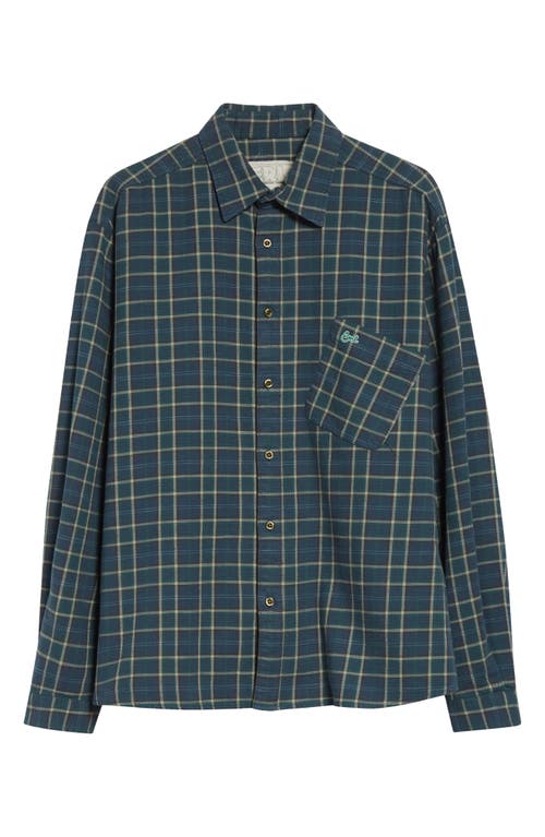 Erl Gender Inclusive Plaid Flannel Overshirt In Green