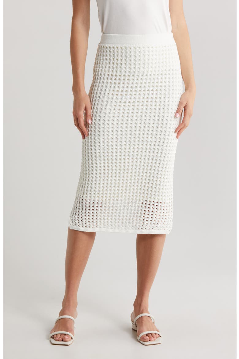 Open Stitch Sweater Skirt, Main, color, NEW IVORY