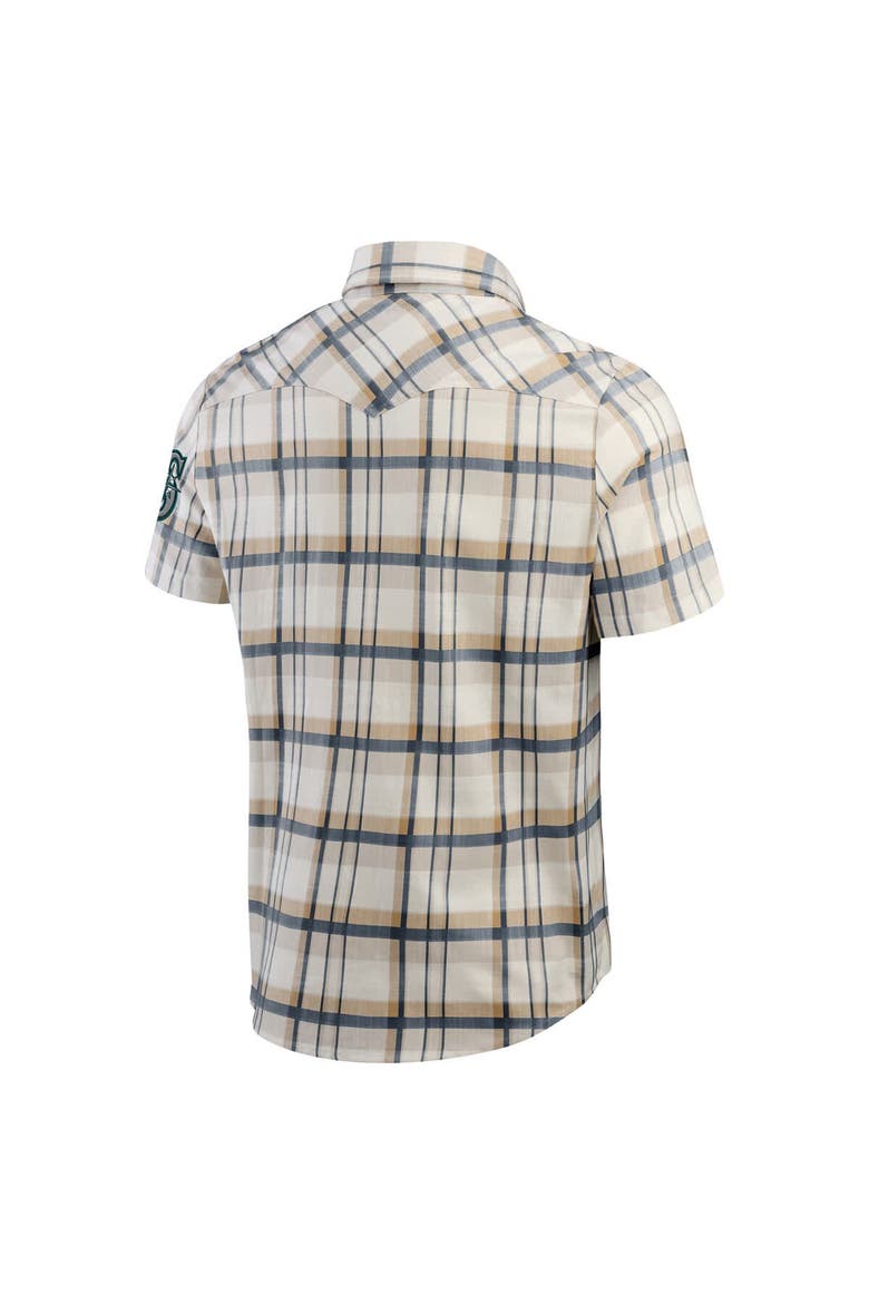 Men's Darius Rucker Collection by Fanatics Navy Seattle Mariners Plaid Full-Snap Shirt, Alternate, color, Navy