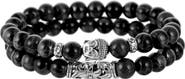EYE CANDY LOS ANGELES Men's Set of 2 Buddha Beaded Bracelets