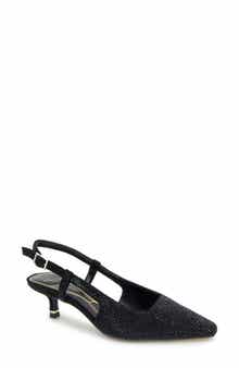 Kenneth Cole Martha Crystals Slingback Kitten Heel Pump