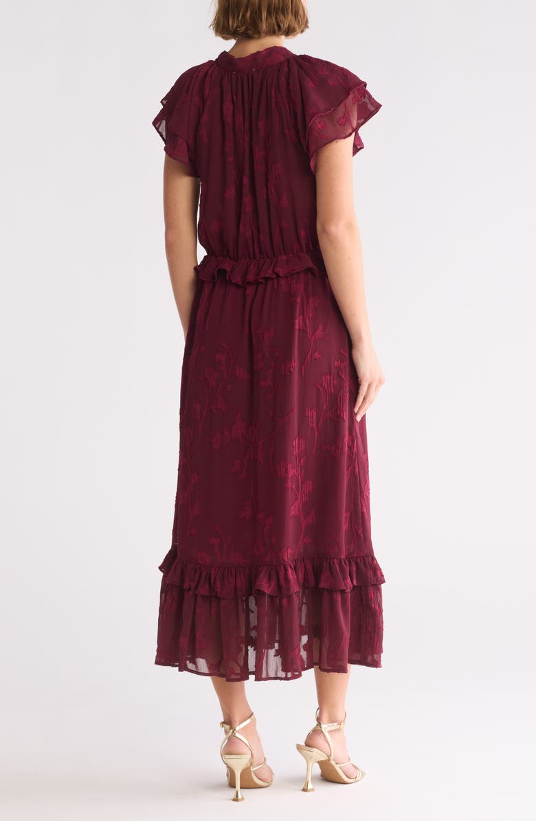 Mila Mae Floral Ruffle Cap Sleeve Maxi Dress, Alternate, color,
