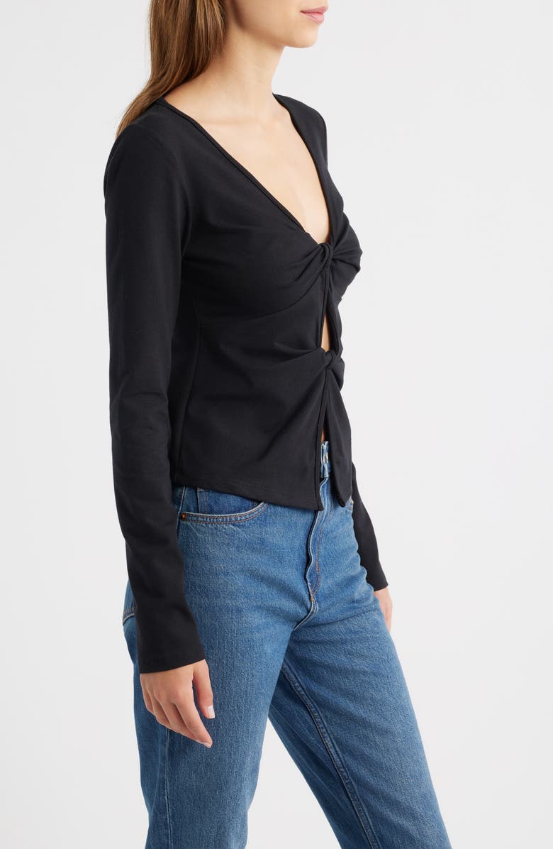 Silas Twist Detail Stretch Cotton Knit Top