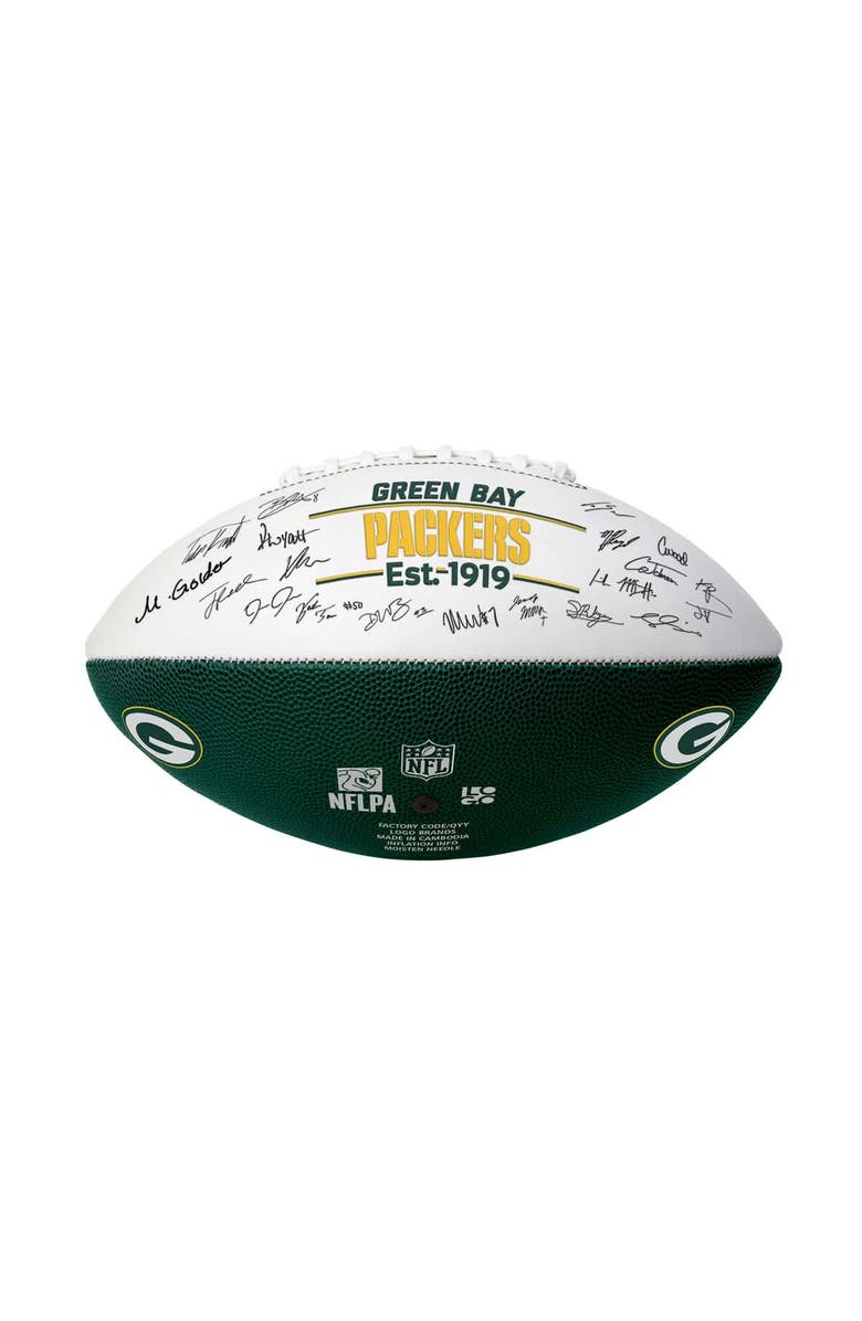 LOGO BRANDS Green Bay Packers 2025 Autograph Signature Football, Alternate, color, Hunter Green