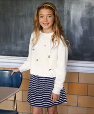 Lands' End Girls Crew Neck Embroidered Sweatshirt