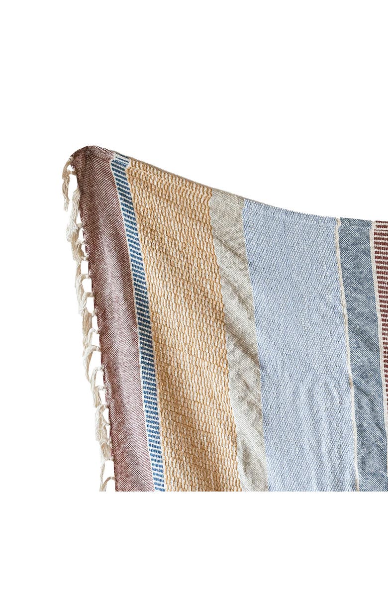 Foreside Home and Garden Hand Woven Throw Blanket Red Multi Color Cotton, Alternate, color, Red