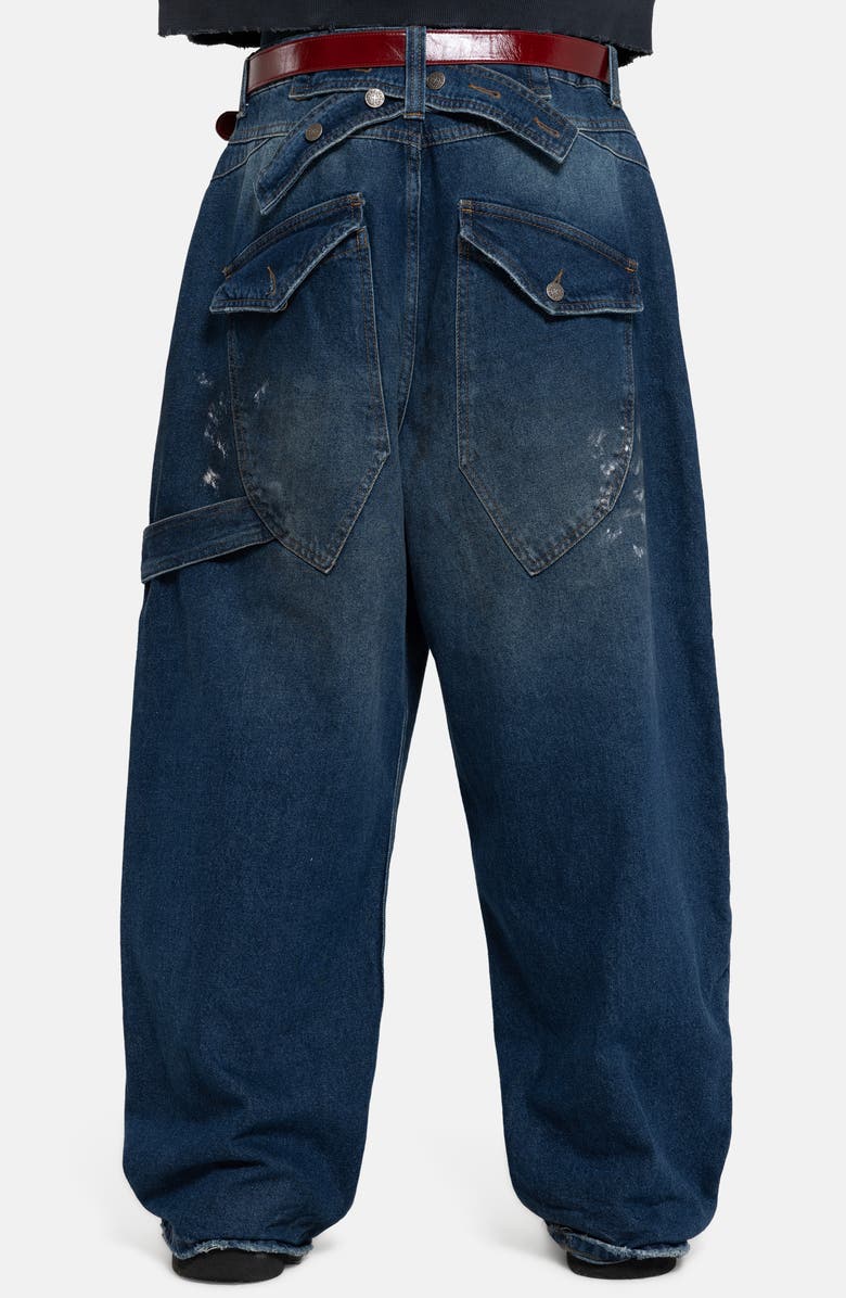 JADED LONDON Cinch Painter Baggy Jeans, Alternate, color, Blue
