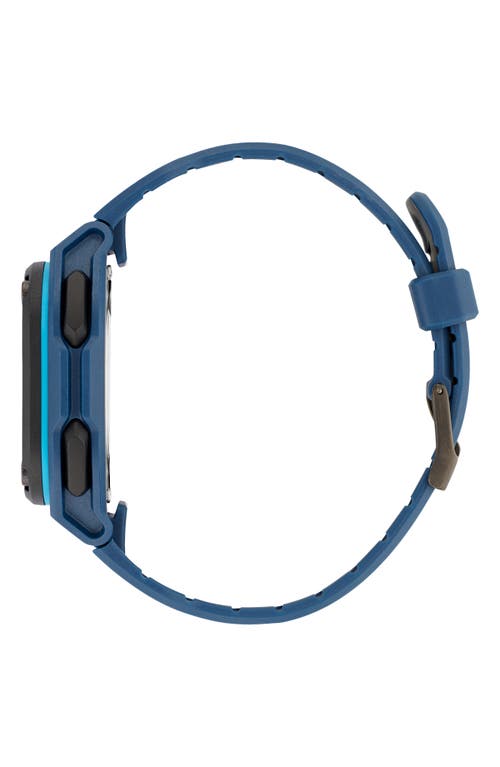Adidas Originals Blue Silicone Watch In Blue/black/blue