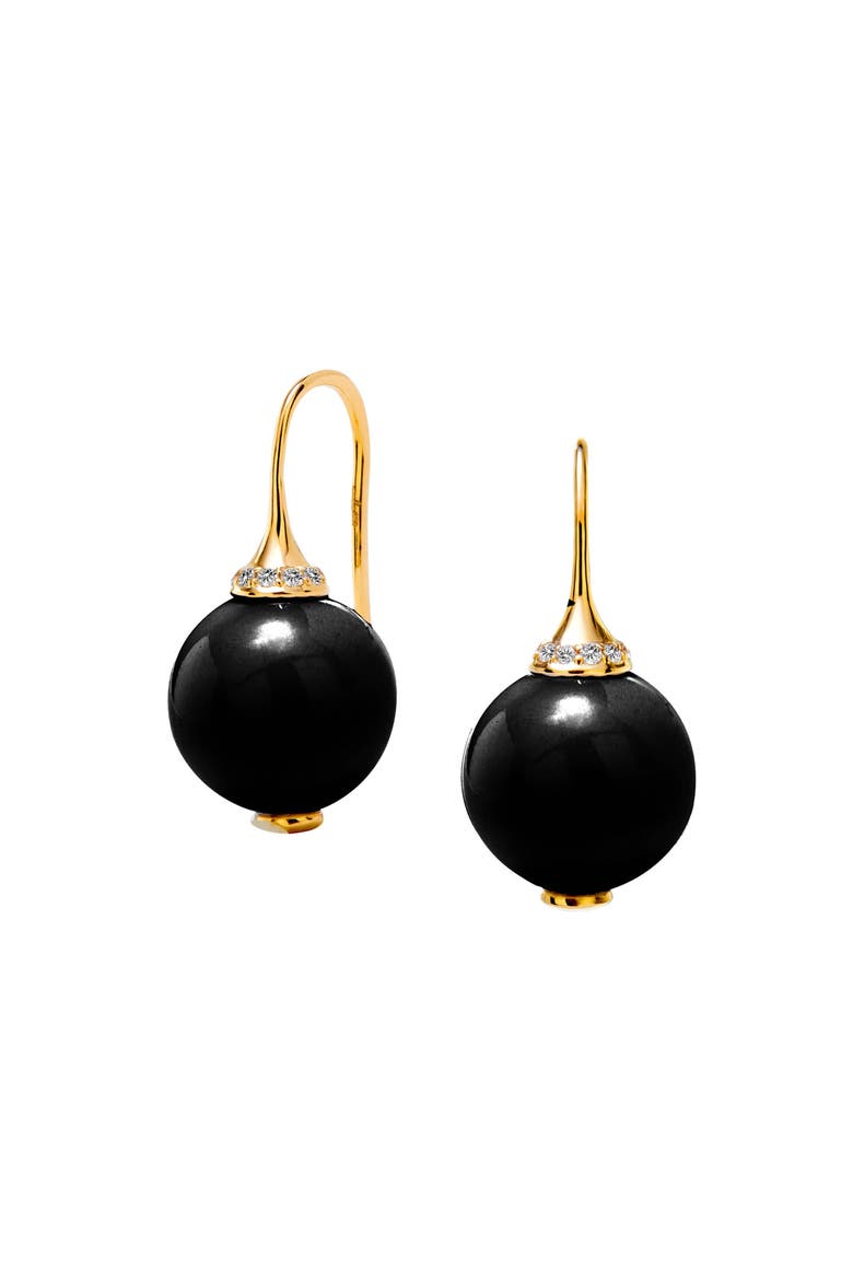 Bead Earrings, Main, color, Black Onyx