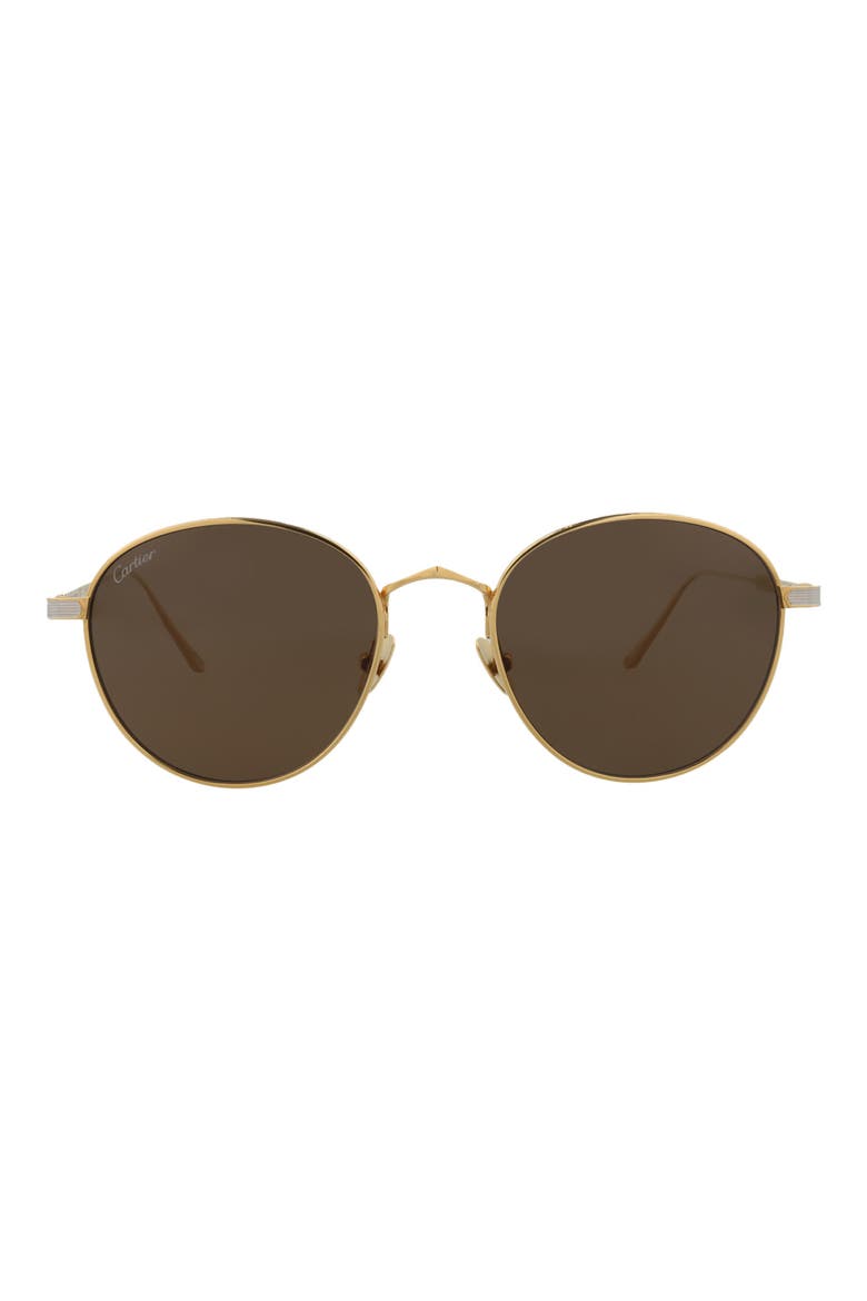 Special Edition 53mm Round Sunglasses, Main, color, GOLD GOLD BROWN