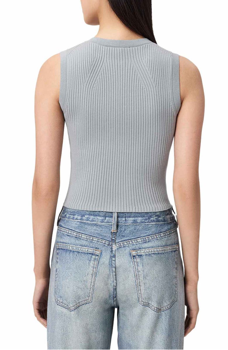AllSaints Cruz Rib Knit Sweater Vest, Alternate, color, Steel Blue
