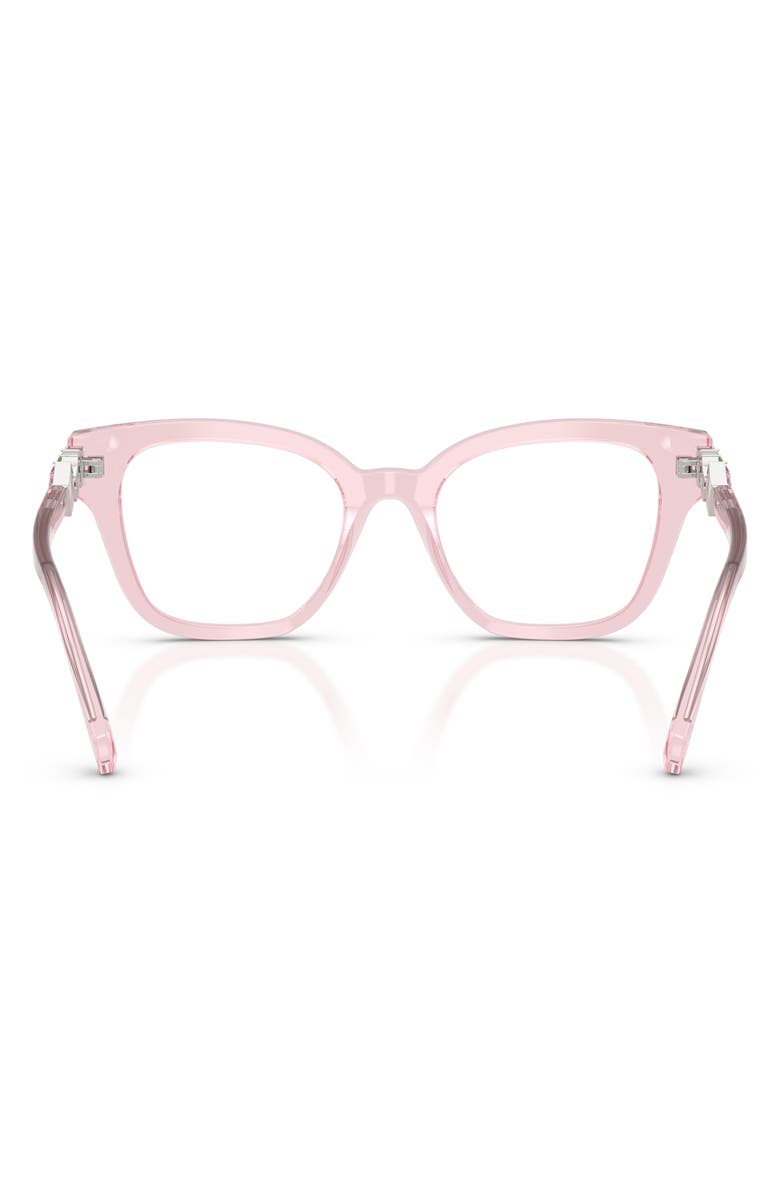 Swarovski 50mm Small Square Optical Glasses, Alternate, color, Transparent Pink / Demo Lens