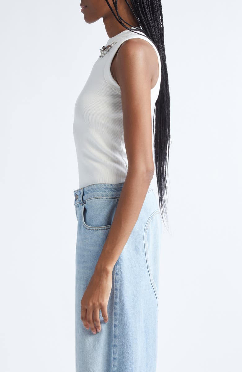 Area Distressed Crystal Rib Tank, Alternate, color, Off White