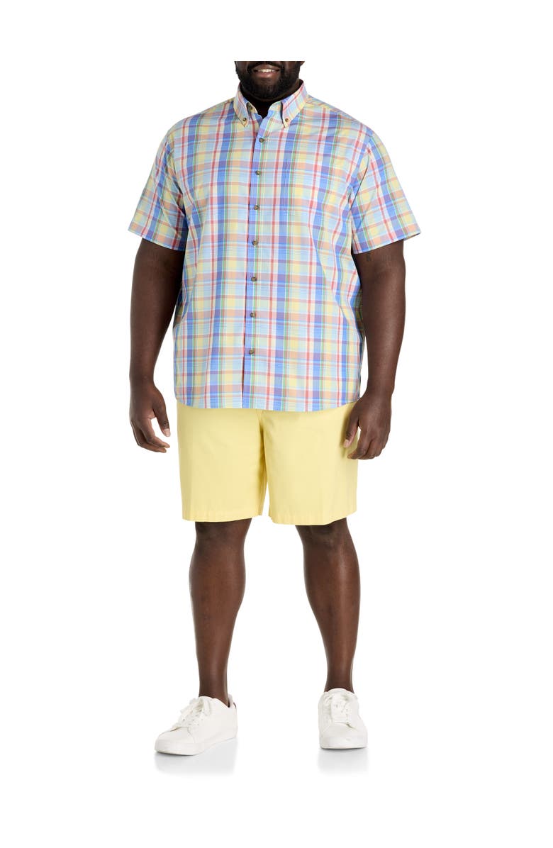 Harbor Bay by DXL Big & Tall Easy-Care Large Plaid Sport Shirt, Alternate, color, Yellow Multi