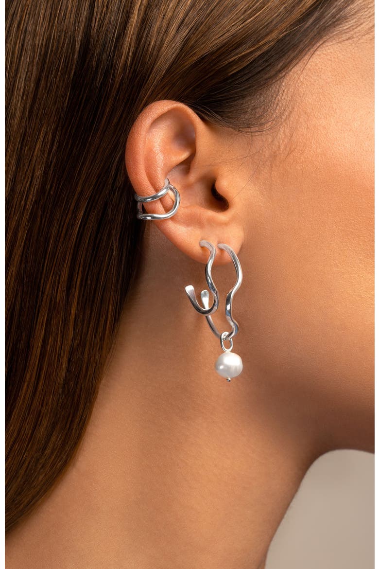 Naeva  double ear cuff, Alternate, color, SILVER PLATED