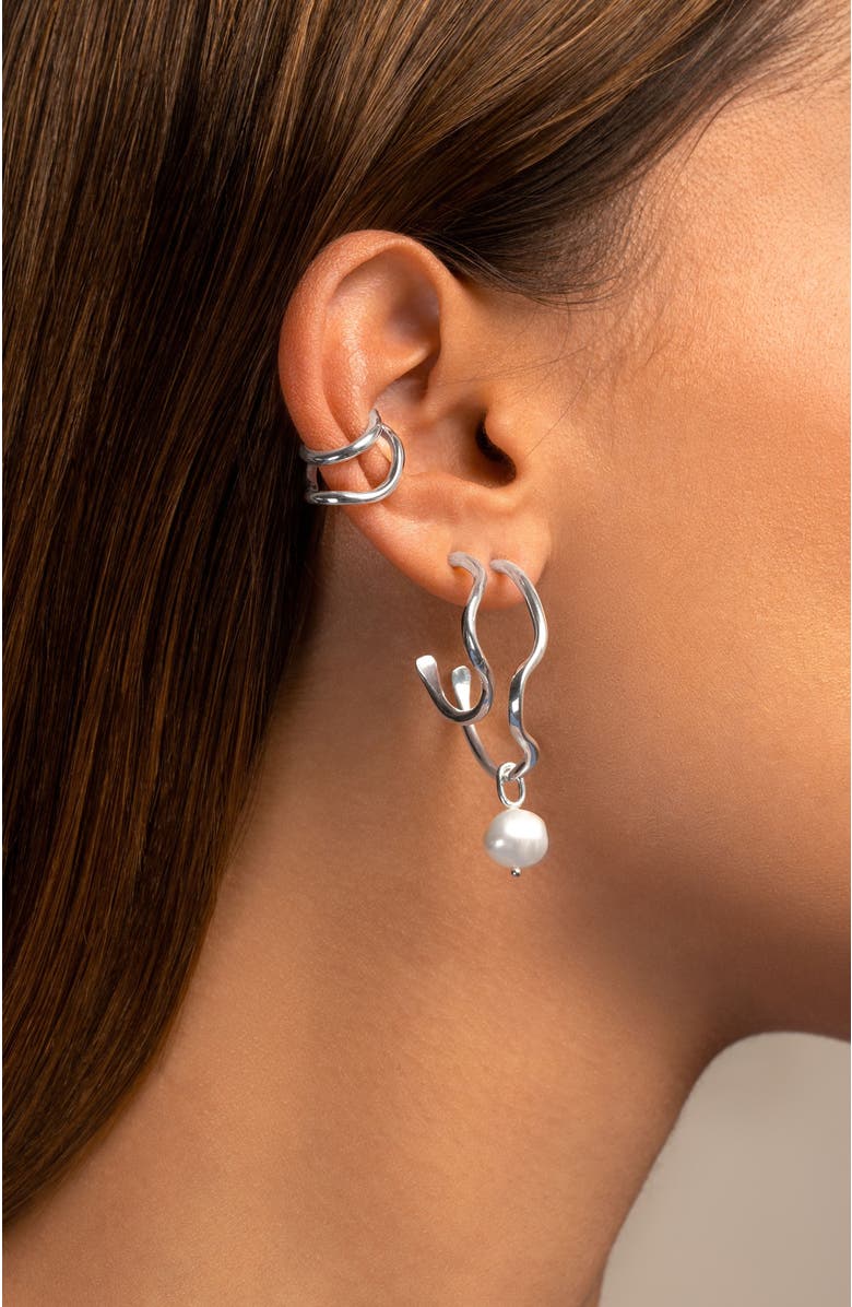 PIERETTI Naeva double ear cuff, Alternate, color, Silver Plated