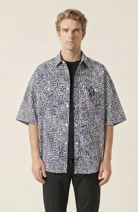 Printed Short Sleeve Chest Pocket Shirt