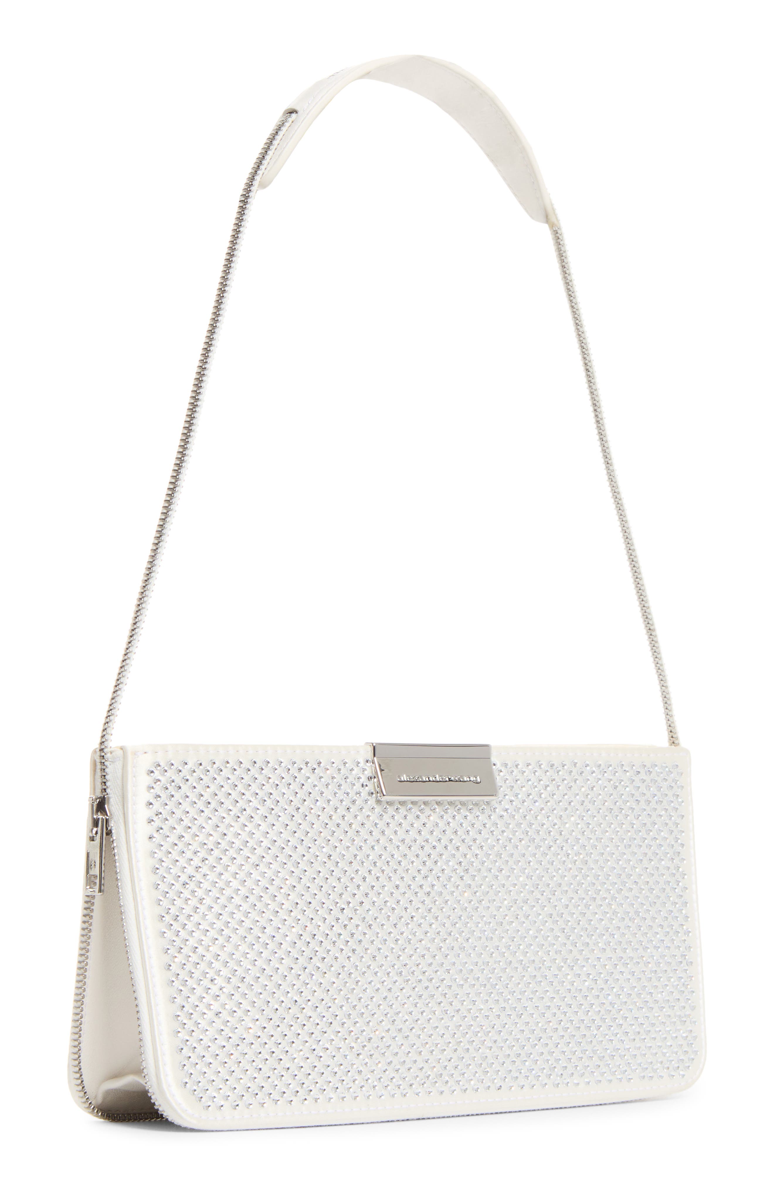 Siren Pochette Studded Leather Shoulder Bag, Alternate, color, VANILLA