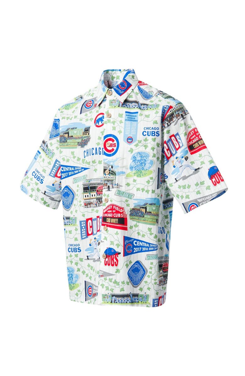 Reyn Spooner Chicago Cubs Reyn Spooner Scenic Button-Up Shirt - White, Alternate, color, White