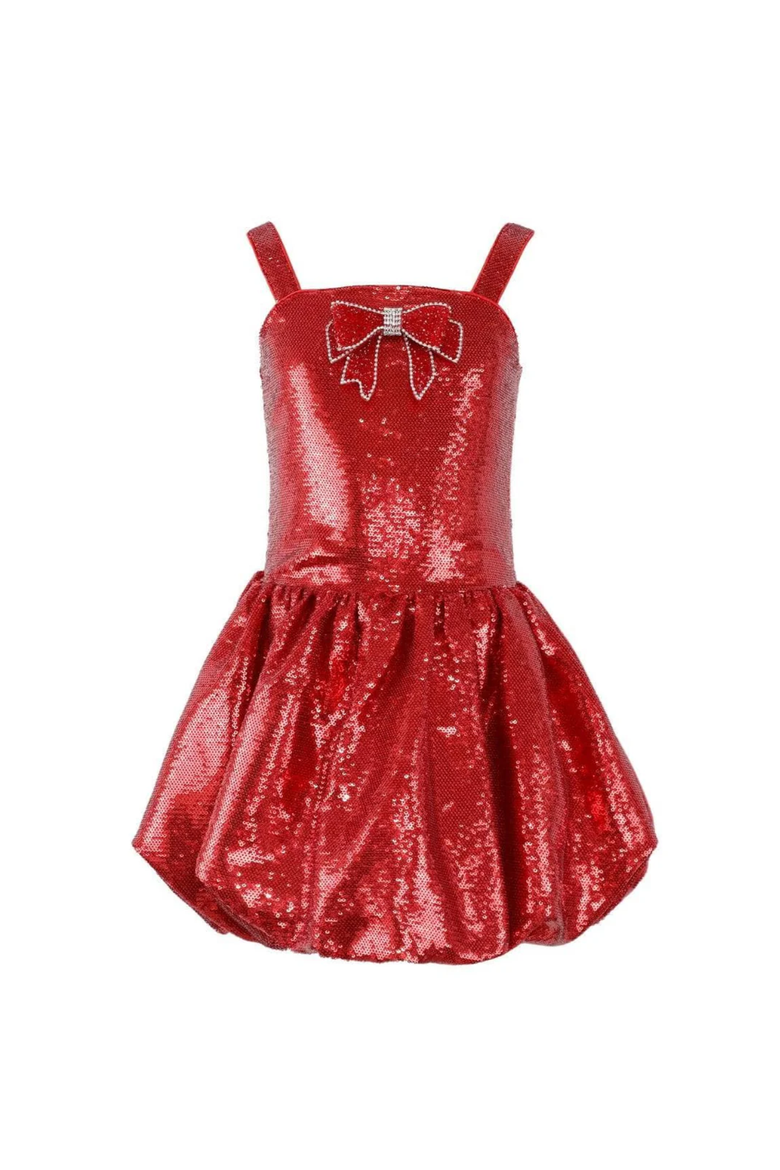 Sequin Bubble Dress, Main, color, Red