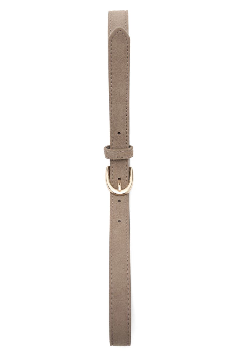 Skinny Suede Belt, Alternate, color, MEDIUM BROWN