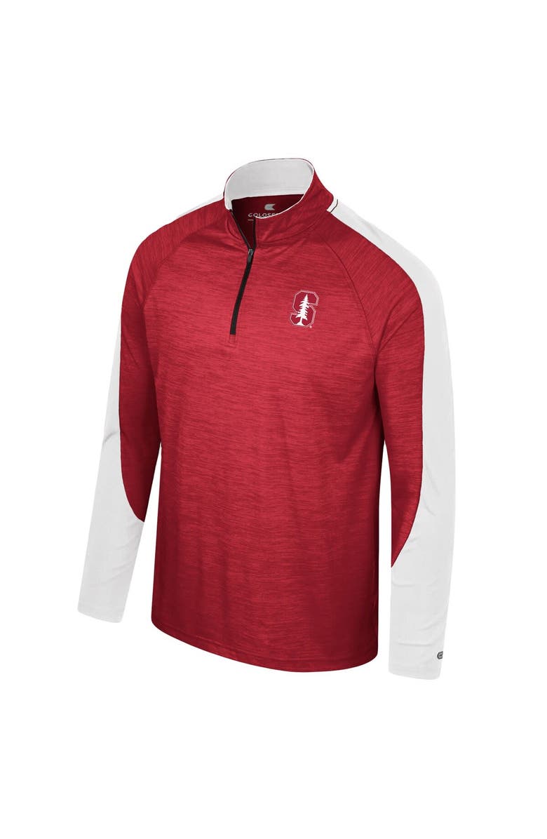 COLOSSEUM Men's Colosseum Cardinal Stanford Cardinal Langmore Raglan Quarter-Zip Top, Alternate, color, 