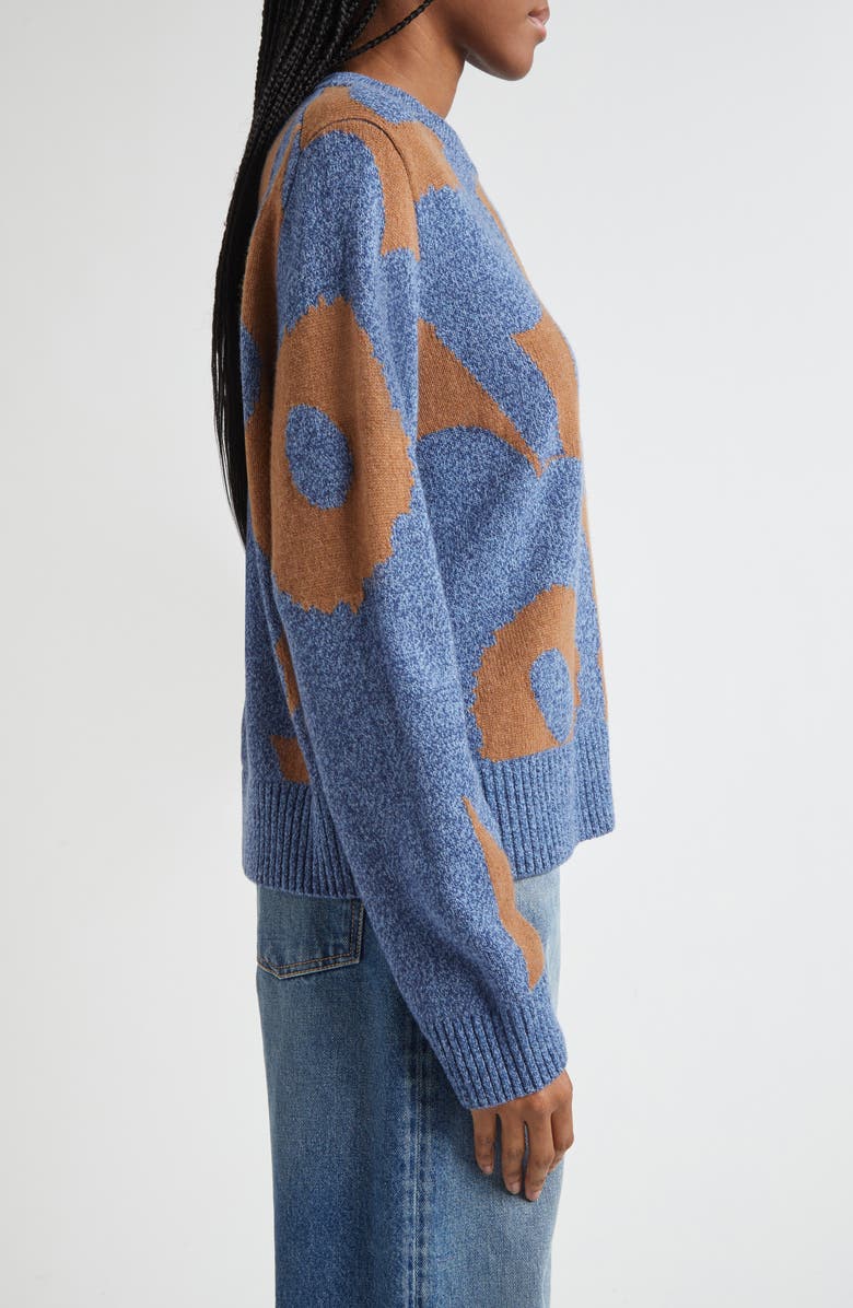 Marimekko Crewneck Cotton Sweater, Alternate, color, Blue, Brown