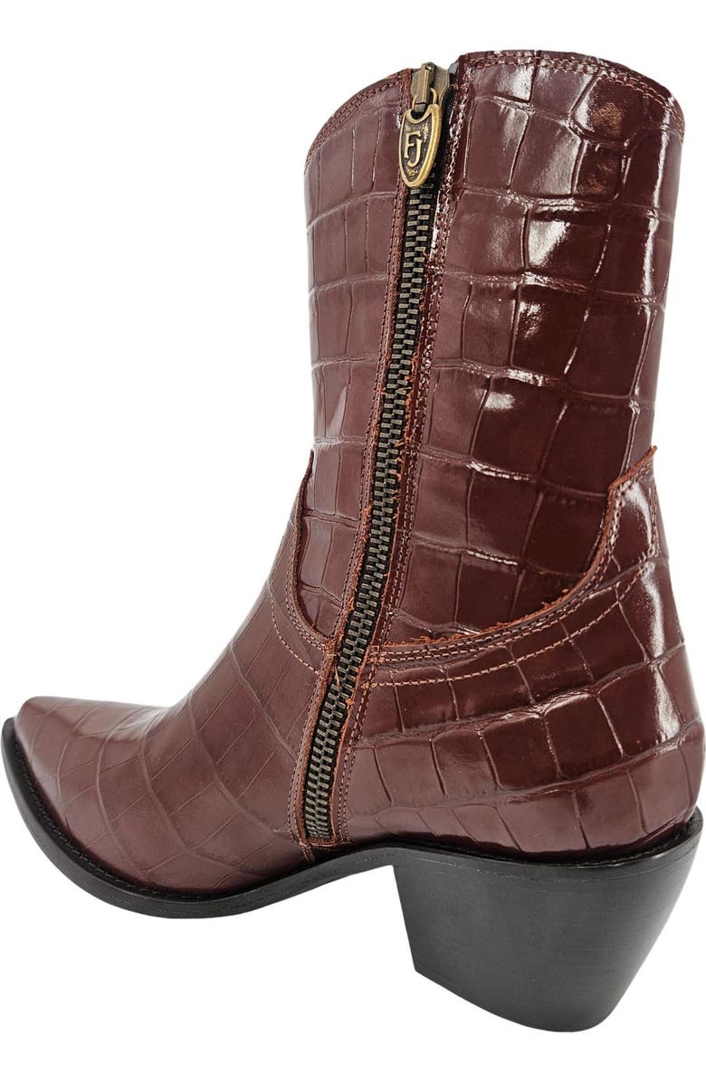 Madison Maison Croc Embossed Pointy Ankle Boot, Alternate, color, Black