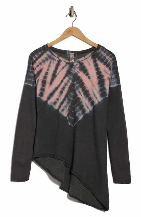 GO COUTURE Tie Dye Asymmetrical High-Low Hem Sweater