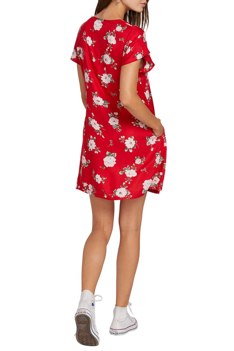 Now or Now Cherry Print Shirtdress, Alternate, color, FLASH RED