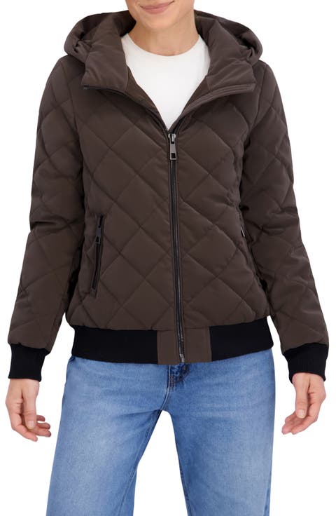 Quilted Hooded Bomber Jacket