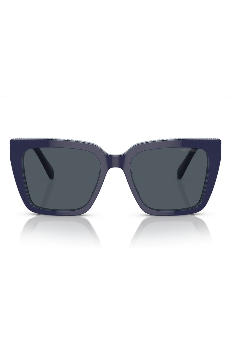 Swarovski 54mm Square Sunglasses, Main, color, Blue