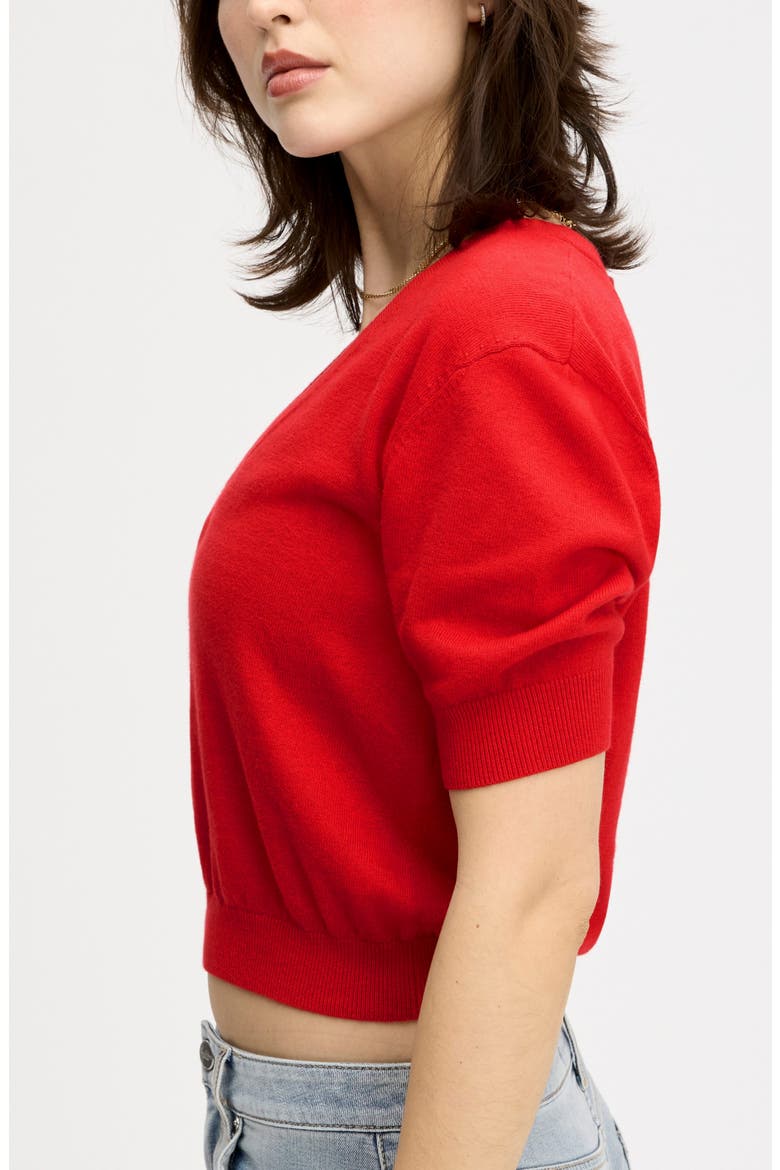 V-Neck Crop Sweater, Alternate, color, FLAME
