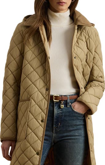 Diamond Quilted Hooded Coat