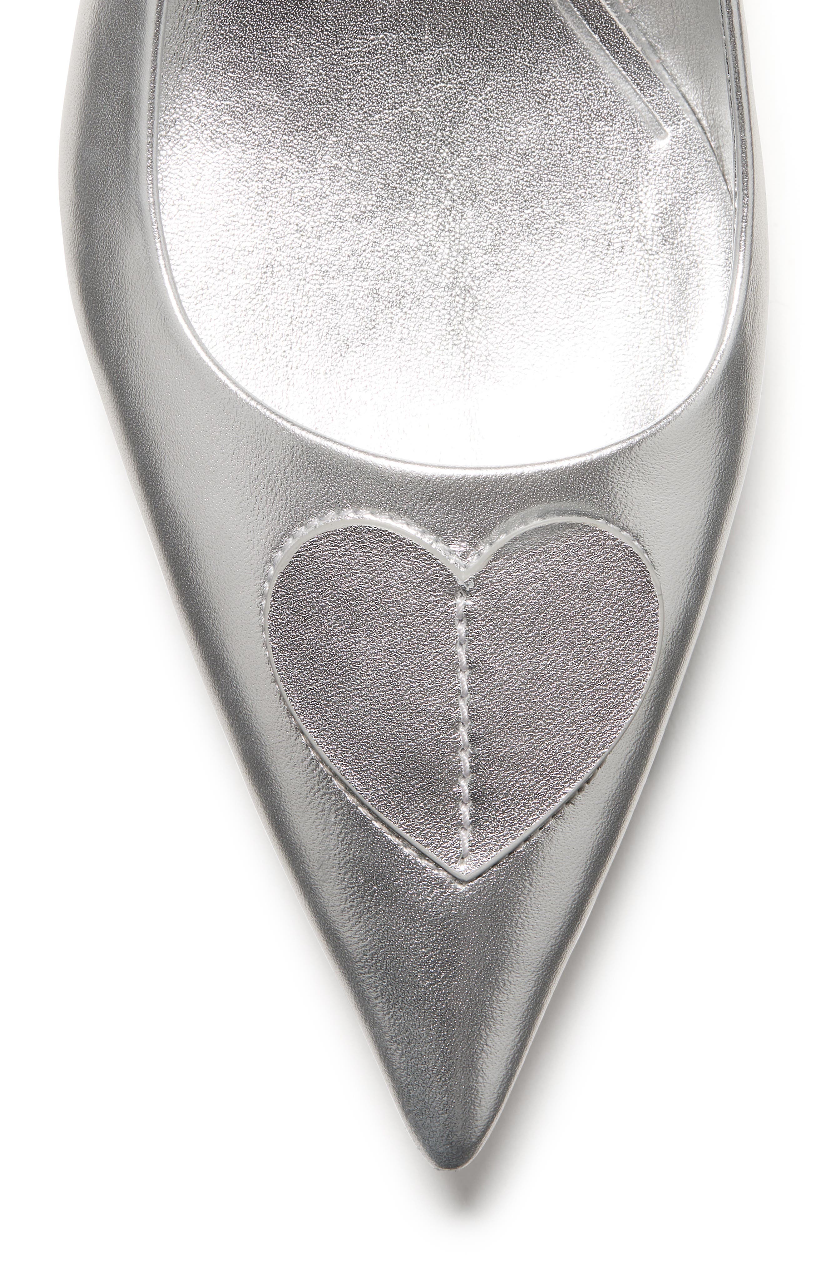 Kate Spade New York lover metallic leather slingback pump, Alternate, color, Silver