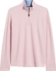 Johnston & Murphy Icon Reversible Cotton Blend Quarter Zip Pullover