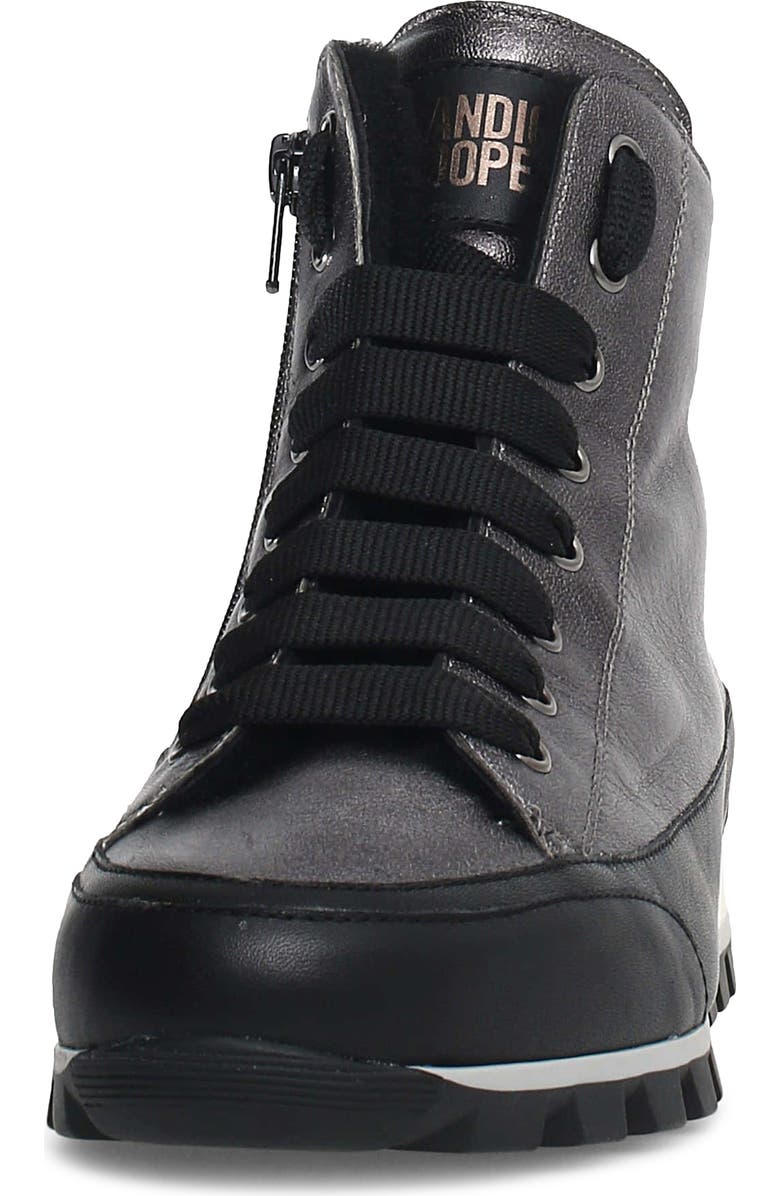 Candice Cooper Janis Genuine Shearling Sneaker, Alternate, color, Metallic Black