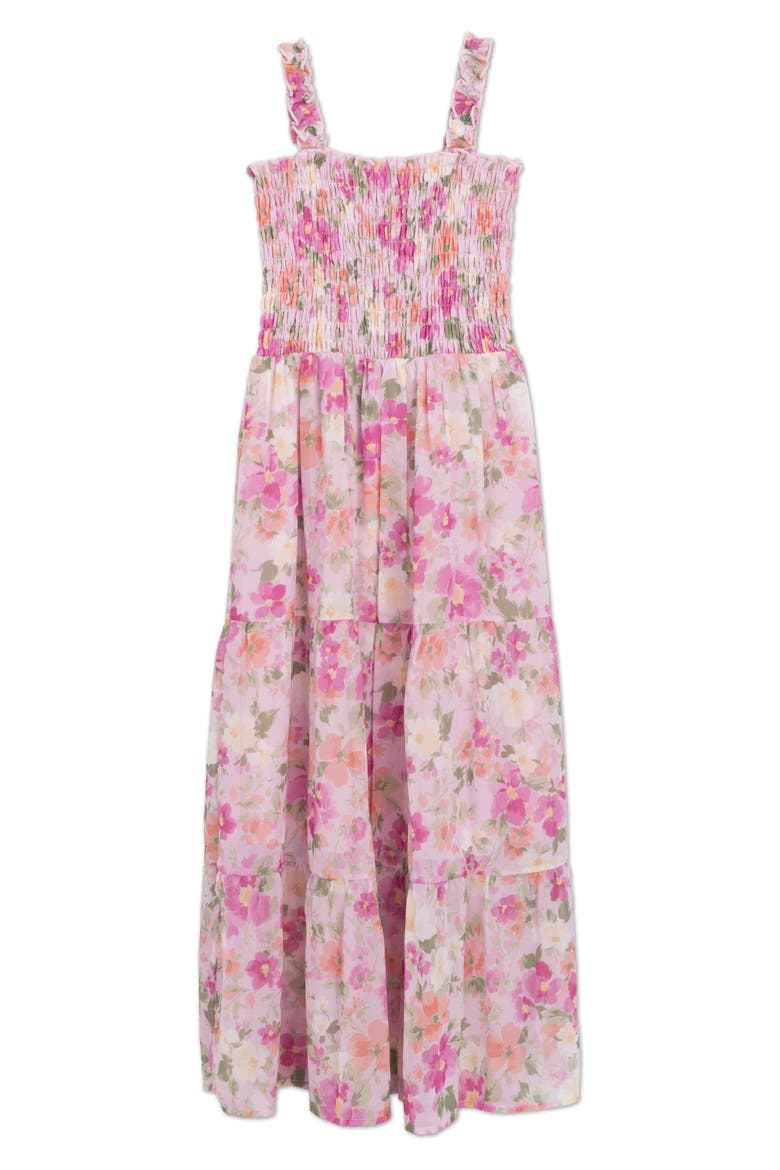 Kids' Smocked Maxi Dress & Purse Set, Alternate, color, PINK/ FUSCHIA