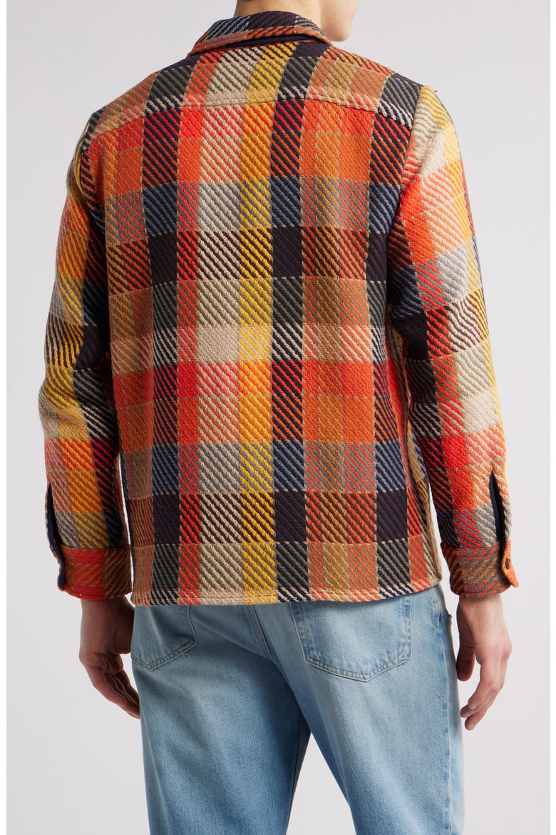 Whiting Plaid Cotton Blend Overshirt, Alternate, color, ORANGE MULTI