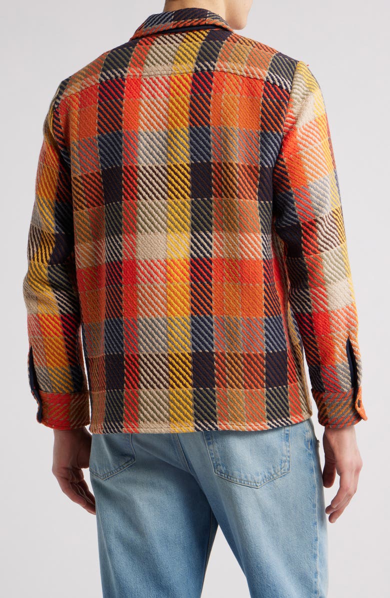 Wax London Whiting Plaid Cotton Blend Overshirt, Alternate, color, Orange Multi