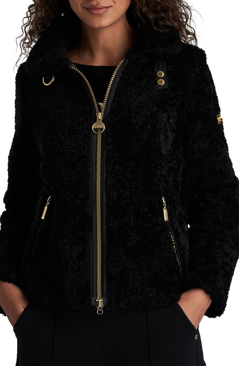 Barbour International Langstone Faux Fur Coat, Main, color, 